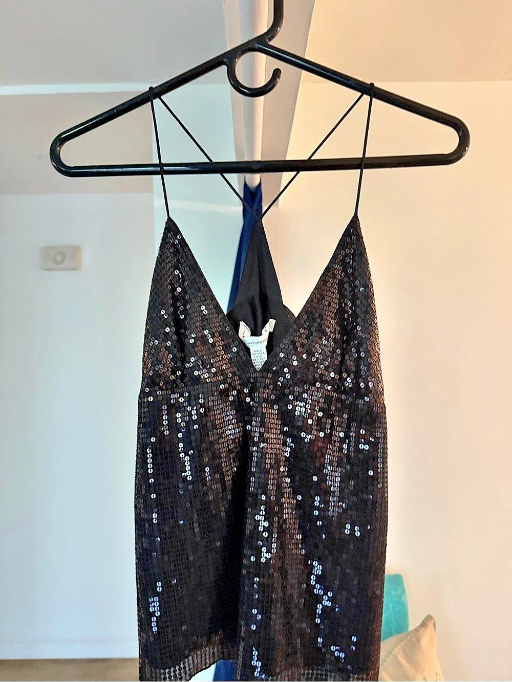 Diane von Furstenberg Black Silk Sequin Camisole Like New🖤